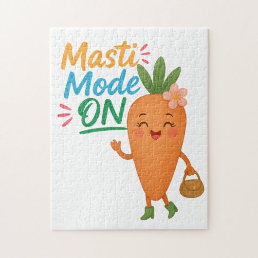 Cute Carrot Masti Mode ON Puzzle Fun Cartoon Cute  ジグソーパズル (縦)