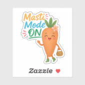 Cute Carrot Masti Mode ON Sticker Sheet Fun Cartoo シール (シート)