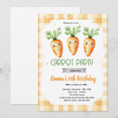 Cute carrot party invitation 招待状 (正面/裏面)