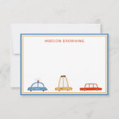 Cute Carsノートカーパーソナライズされたド サンキューカード (正面)