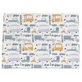 Cute Cars in Traffic Pattern ラージペーパーバッグ (正面)