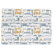 Cute Cars in Traffic Pattern ラージペーパーバッグ (裏面)