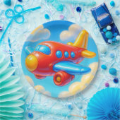 Cute Cartoon Airplane ペーパープレート (パーティー)