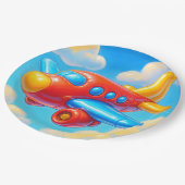 Cute Cartoon Airplane ペーパープレート (アングル)