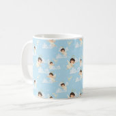  Cute Cartoon Angels And Doves Seamless Pattern コーヒーマグカップ (正面左)