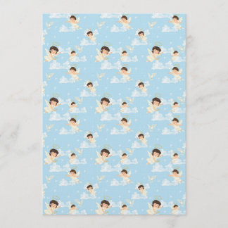 Cute Cartoon Angels And Doves Seamless Pattern 招待状