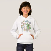 Cute Cartoon Animal Friends Girls' Hoodie (正面フル)