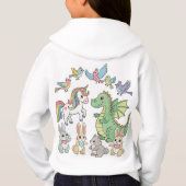 Cute Cartoon Animal Friends Girls' Hoodie (裏面)