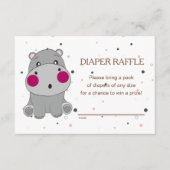 Cute Cartoon Animal Gender Neutral Diaper Raffle エンクロージャーカード (正面)