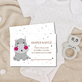 Cute Cartoon Animal Gender Neutral Diaper Raffle エンクロージャーカード