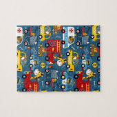 Cute Cartoon Animals And Car Transportation ジグソーパズル (横)