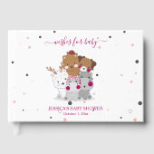 Cute Cartoon Animals Gender Neutral Baby Shower ゲストブック (正面)