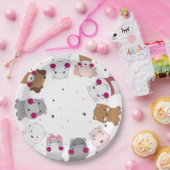 Cute Cartoon Animals Gender Neutral Baby Shower ペーパープレート (パーティー)