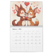 Cute cartoon animals new year 2026 Calendar カレンダー (2月 2026)