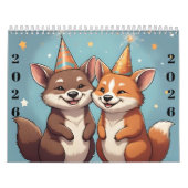 Cute cartoon animals new year 2026 Calendar カレンダー (カバー)