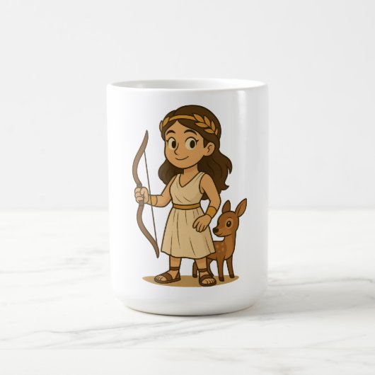 Cute Cartoon Artemis Baby | Greek Goddess コーヒーマグカップ (中央)