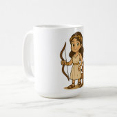 Cute Cartoon Artemis Baby | Greek Goddess コーヒーマグカップ (正面左)