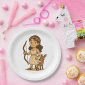 Cute Cartoon Artemis Baby Paper Plates – Greek God ペーパープレート (パーティー)