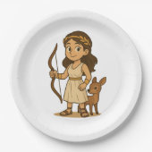 Cute Cartoon Artemis Baby Paper Plates – Greek God ペーパープレート (正面)