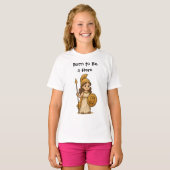 Cute Cartoon Athena Goddess – Born to Be a Hero Tシャツ (正面フル)