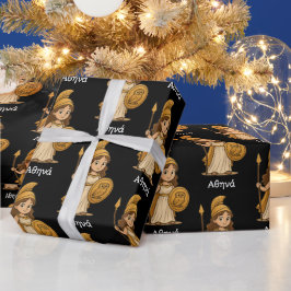 Cute Cartoon Athena – Greek Goddess Custom ラッピングペーパー