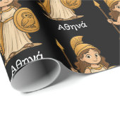 Cute Cartoon Athena – Greek Goddess Custom ラッピングペーパー (ロールコーナー)