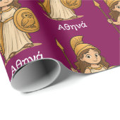 Cute Cartoon Athena – Greek Goddess Custom ラッピングペーパー (ロールコーナー)