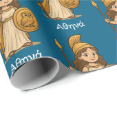 Cute Cartoon Athena – Greek Goddess Custom ラッピングペーパー (ロールコーナー)
