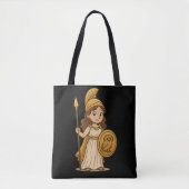 Cute Cartoon Athena – Greek Goddess Mythology トートバッグ (正面)