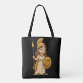 Cute Cartoon Athena – Greek Goddess Mythology トートバッグ (裏面)