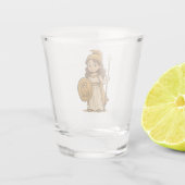 Cute Cartoon Athena Shot Glass | Greek Goddess ショットグラス (裏面)