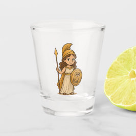 Cute Cartoon Athena Shot Glass | Greek Goddess ショットグラス