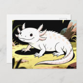 Cute Cartoon Axolotl  ポストカード (正面/裏面)