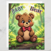 Cute Cartoon Baby Bear in Woods (正面/裏面)