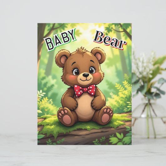 Cute Cartoon Baby Bear in Woods (スタンド正面)