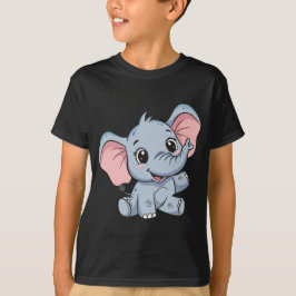 Cute Cartoon Baby Elephant Kids T-Shirt Tシャツ