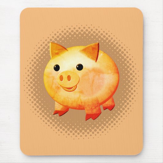 Cute Cartoon Baby Pig Painting マウスパッド (正面)