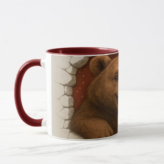Cute Cartoon Bear Mug Printable | Adorable Animal  マグカップ (左)