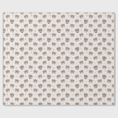 Cute Cartoon Bear Pattern Wrapping Paper Roll ラッピングペーパー (フラット)