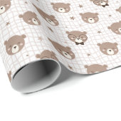 Cute Cartoon Bear Pattern Wrapping Paper Roll ラッピングペーパー (ロールコーナー)