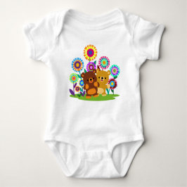 Cute Cartoon Bears' Garden Baby Bodysuit ベビーボディスーツ