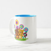 Cute Cartoon Bears' Garden Mug ツートーンマグカップ (正面左)