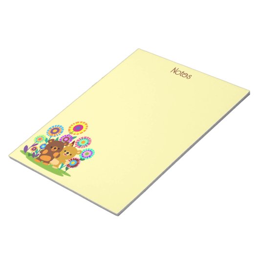 Cute Cartoon Bears' Garden Notepad ノートパッド (アングル)