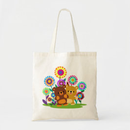 Cute Cartoon Bears' Garden Tote Bag トートバッグ