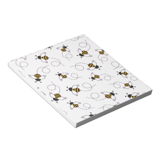 Cute Cartoon Bee Honeybee Seamless Pattern Sticky  ノートパッド (アングル)