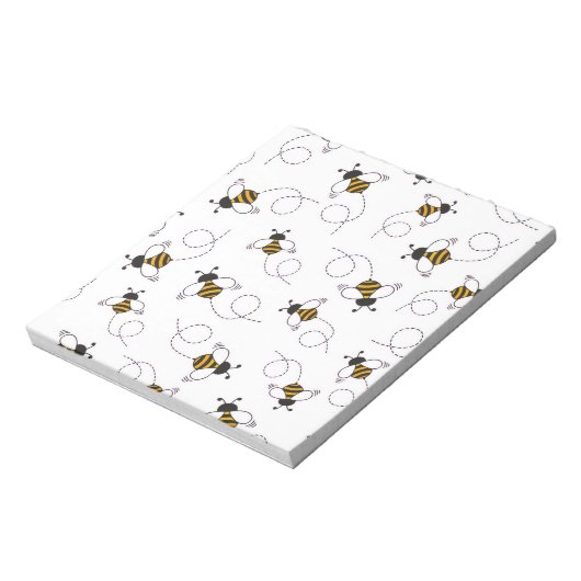 Cute Cartoon Bee Honeybee Seamless Pattern Sticky  ノートパッド (回転)