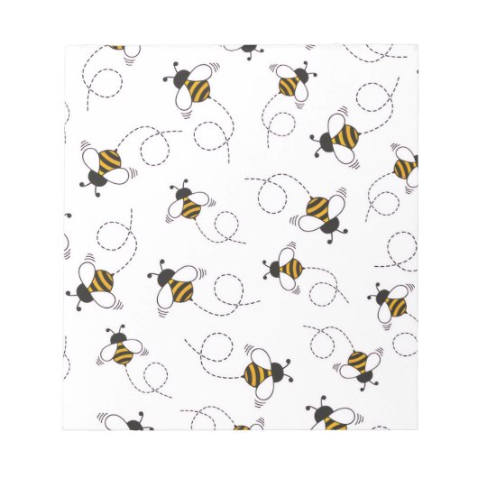 Cute Cartoon Bee Honeybee Seamless Pattern Sticky  ノートパッド (正面)