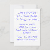 Cute Cartoon Bee Woman Moving Announcement 案内状 (裏面)