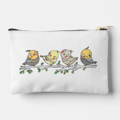 Cute Cartoon Birds bag, Adorable Bird Illustration アクセサリーポーチ (裏面)