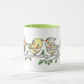 Cute Cartoon Birds Mug, Adorable Bird Illustration マグカップ (中央)